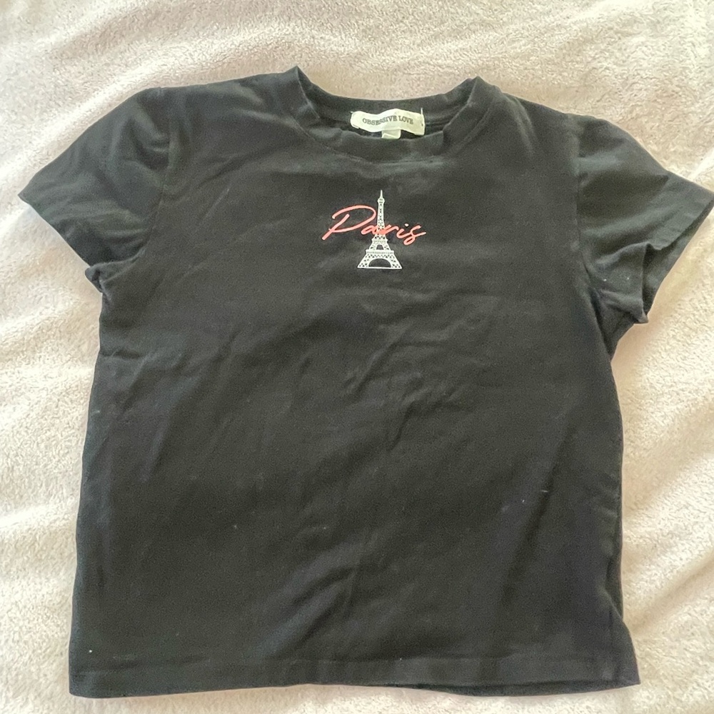 black paris shirt, size large
